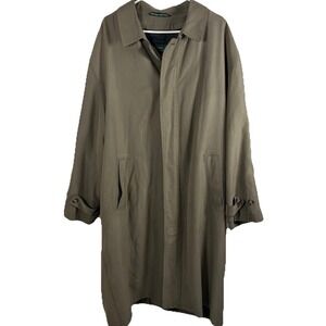 Ralph Lauren Trench Coat Men 48R XL Tan Taupe Overcoat Zip Out Liner Heritage